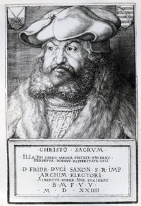 Friedrich III, Elector of Saxony, Engraved by Albrecht Durer, 1524 by Lucas Cranach the Elder